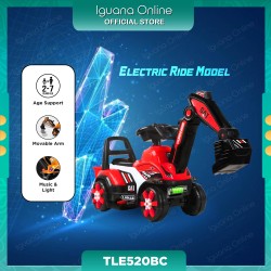 Iguana Children Electric Battery Excavator TLE520BC Ride On Construction Car with Music and Light Up To 6YO l 50KG - Red