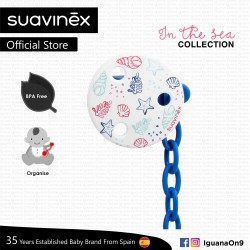 Suavinex In The Sea Collection BPA Free Round Soother Pacifier Clip Green (Seaweed)