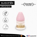 Suavinex Couture Collection BPA Free 150ml Wide Neck Baby Feeding Bottle with Round Teat (Pink)