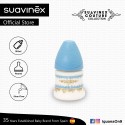 Suavinex Couture Collection BPA Free 150ml Wide Neck Baby Feeding Bottle with Round Teat (Light Blue