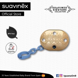 Suavinex Couture Collection BPA Free Premium Soother Pacifier Clip (Dark Blue)