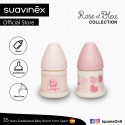 Suavinex Rose and Blue Collection BPA Free 150ml Wide Neck Baby Feeding Bottle with Anatomical Teat (Pink)
