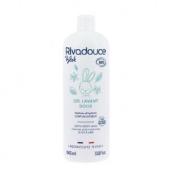 Rivadouce Bebe Cosmos Bios Organic Gel Doux Lavant (Gentle Cleansing Gel) - 1000ml (+ Free Rivadouce Bebe Travel Pack)