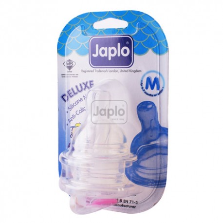 Japlo Deluxe Silicone Nipple - (2 Pcs / Blister Card)-M