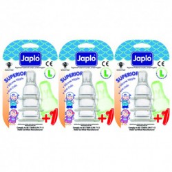 Japlo Superior Anti Colic Teat L - 3 pcs x 3 Blister Cards (3 Blister Cards in 1)
