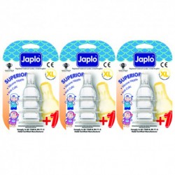 Japlo Superior Anti Colic Teat XL - 3 pcs x 3 Blister Cards (3 Blister Cards in 1)