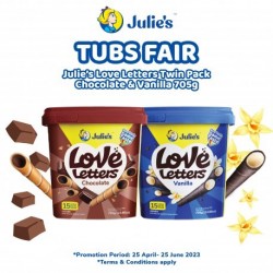 Julie's Love Letters Chocolate & Vanilla 705g Twin Pack