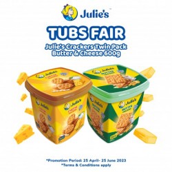 Julie's Tubs Fair Butter & Cheese Crackers 600g Twin Pack
