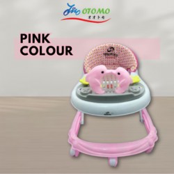 OTOMO Baby Walker with Music Tray and Height Can Be Adjustable Soft Cushion BH302-PINK