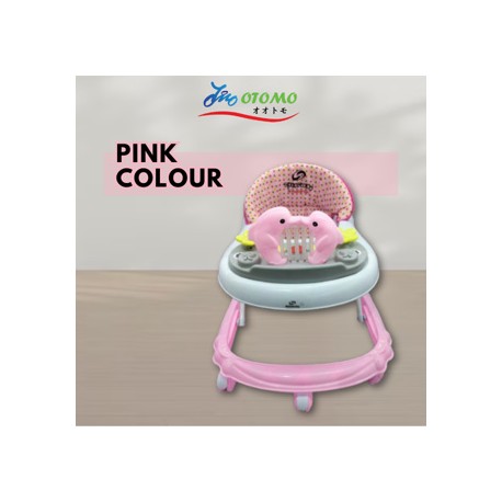 OTOMO Baby Walker with Music Tray and Height Can Be Adjustable Soft Cushion BH302-PINK