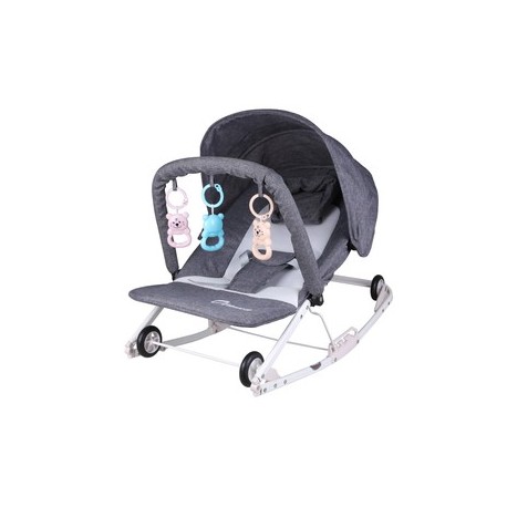 Otomo Baby Bouncer with Wheel Soothing Baby Rocking Chair Shakable Baby Sleeping Recliner Cradle Chair Baby Coaxing CB06 GREY