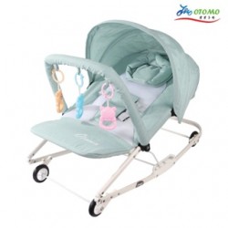 Otomo Baby Bouncer with Wheel Soothing Baby Rocking Chair Shakable Baby Sleeping Recliner Cradle Chair Baby Coaxing CB06 GREEN