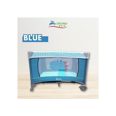 Otomo Baby Cot 2 Level Portable Bed Playpen Travel Cot Baby Cot Baby Bed Mattress Katil Bayi Foldable Cradle CB01 BLUE