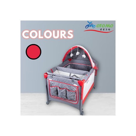 Otomo Baby Cot Portable Bed Playpen Travel Cot Stitching Large Bed Baby Cot CB05A RED