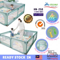 Otomo Baby Large Playpen Play Fence Play Pen Safety Playpen Children Safety Playpen Kids Playpen Yard Gate KN258 GREEN