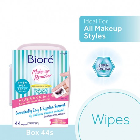 Biore Makeup Remover Wipes Box (44s) - Refresh