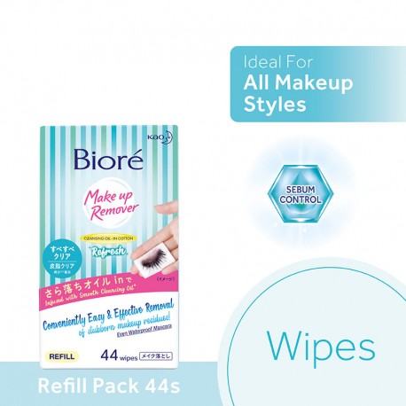 Biore Makeup Remover Wipes Refill (44s) - Refresh