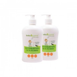 BabyOrganix Kids and Family Top To Toe Cleanser - Cucumber (Twin Pack) (400ml)