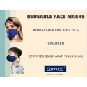 Famttini Reusable Face Mask (Self-Sanitizing, Anti-Virus & Antibacterial) - Black