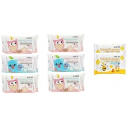 K-Mom Natural Pureness Baby Wet Wipes 6 Packs (100pcs) + Free 10pcs Wet Tissue 2 Packs