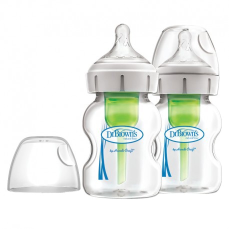 Dr Brown's Glass Wide-Neck OPTIONS+ Baby Bottle 5oz/150ml (2pack)