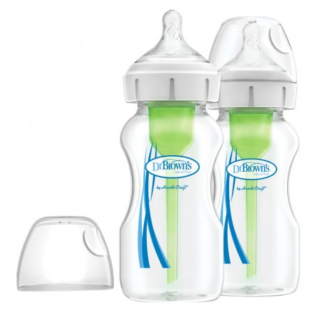 Dr Brown's Glass Wide-Neck OPTIONS+ Baby Bottle 9oz/270ml (2pack)