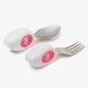 Doddl Children's Spoon and Fork for Toddler Mealtime and Self Feeding (Magenta)