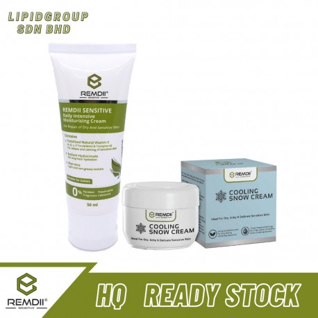 (Combo Set) Remdii Sensitive Intensive Moisturising Cream (50g) + Remdii Cooling Snow Cream (30g) for Eczema