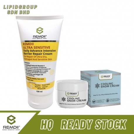 (Combo Set) Remdii Ultra Sensitive Intensive Barrier Repair Cream (150g) + Remdii Cooling Snow for Eczema Skin