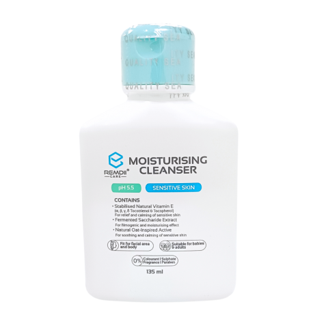 Remdii Care Moisturising Cleanser (135ml) for Sensitive Skin, Eczema, Dry Skin, Psoriasis and Baby