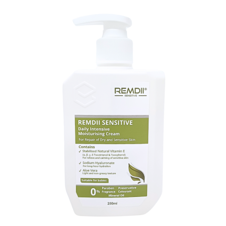 Remdii Sensitive Intensive Moisturising Cream (250ml) Best care for baby, dry skin, Eczema skin