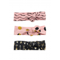 Headband set of 3 - Black Pink