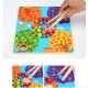 Little B House Matching Game Color Sorting Kids Chopsticks Beads Toy Early Education Board Game - BT227