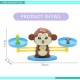 Little B House Montessori Math Monkey Match Scale Number Balance Game Kids Family Fun Toy Set - BT266