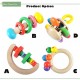 Little B House Infant Grasping Wooden Rattles Handle Bell Baby Toy Handbell Musical Educational Instrument - BT23