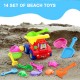 [Little B House] 14Pcs Plastic Beach Toy Set Shovels Truck Rakes Watering Pot 沙滩玩具挖沙漏铲子 Mainan Pantai Lori -BT190