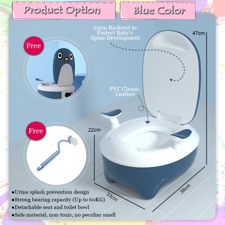Little B House Penguin Baby Toilet Seat Multipurpose 2 in 1 Training Potty Bowl and Stool Tandas Kanak - BA15