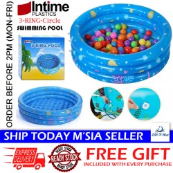 [Little B House] Inflatable Swimming Pool 3Ring Round Pool In-Outdoor for Baby/Family/Children Kolam Renang - OD04
