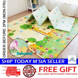 [Little B House] Waterproof Foldable Baby Play Mat Crawling Encourages Folding Playmat Tikar Bayi - BS04