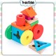 Little B House Educational Building Blocks Geometry Layers of 5Column Wooden Toys 几何形状套柱积木 Geometri Blok - BKM32
