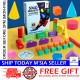 [Little B House] Multicolored Math Geometric Shapes Wooden Building Blocks Kids Toys Geometri Blok-BT110
