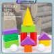 [Little B House] Multicolored Math Geometric Shapes Wooden Building Blocks Kids Toys Geometri Blok-BT110