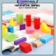 [Little B House] Multicolored Math Geometric Shapes Wooden Building Blocks Kids Toys Geometri Blok-BT110