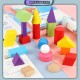 [Little B House] Multicolored Math Geometric Shapes Wooden Building Blocks Kids Toys Geometri Blok-BT110