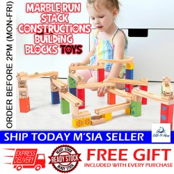 [Little B House] DIY Marble Ball Wooden Colorful Montessori Toys Marble Run Building Blocks Toys 滚珠积木 Blok Kayu - BT116