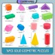 [Little B House] Multicolored Math Geometric Shapes Wooden Building Blocks Kids Toys Geometri Blok-BT110