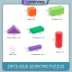 [Little B House] Multicolored Math Geometric Shapes Wooden Building Blocks Kids Toys Geometri Blok-BT110