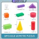 [Little B House] Multicolored Math Geometric Shapes Wooden Building Blocks Kids Toys Geometri Blok-BT110