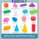 [Little B House] Multicolored Math Geometric Shapes Wooden Building Blocks Kids Toys Geometri Blok-BT110