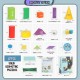 [Little B House] Multicolored Math Geometric Shapes Wooden Building Blocks Kids Toys Geometri Blok-BT110